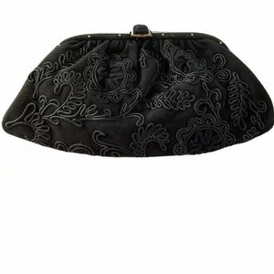 Vintage Ralph Lauren Black Suede Clutch Bag